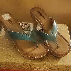 Arizona Jean Company Blue Wedge Sandals